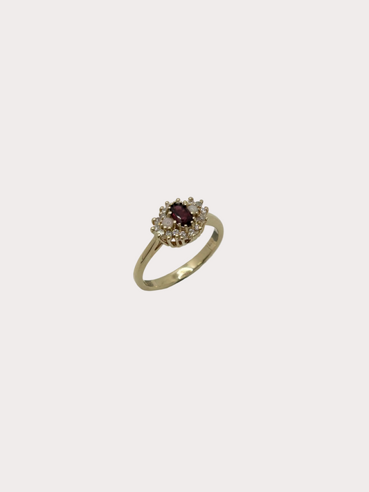 9ct Ruby And Diamond Ring