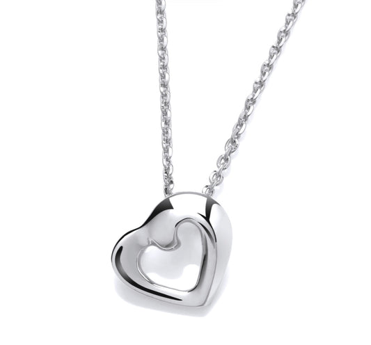 Sterling Silver Sculpted Heart Pendant