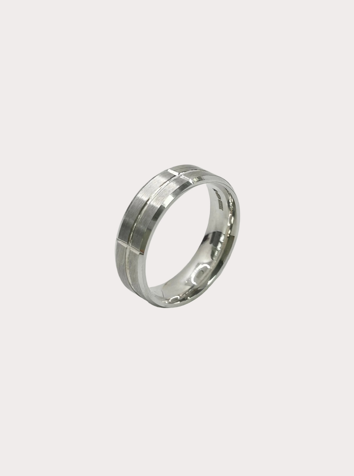 Sterling Silver Patterned Wed Band