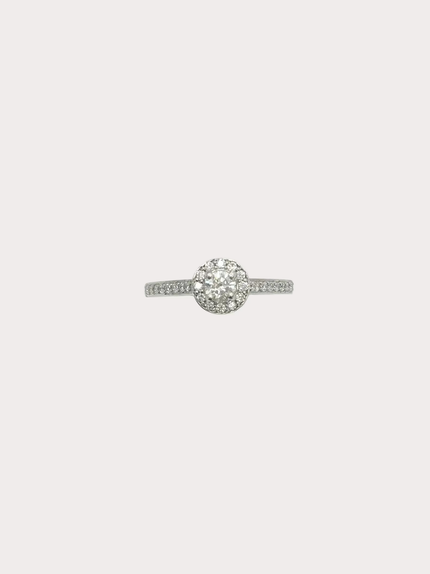 Platinum Diamond Halo Dia Set Shoulders GIA 0.23 F VS1