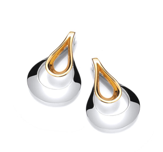 Sterling Silver Gold Vermeil Stirrup Earrings