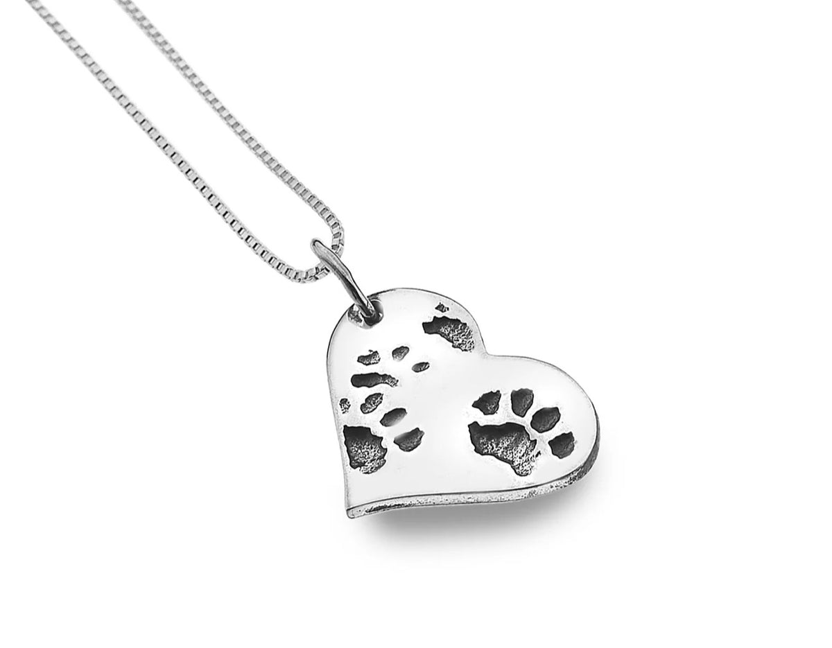 Origins Heart & Dog Paw Print Pendant