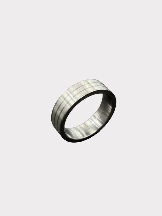 Steel & Silver Triple Band Ring