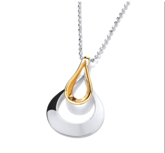 Sterling Silver Gold Vermeil Stirrup Pendant