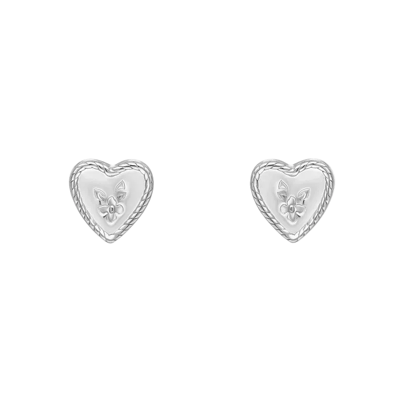 Spring Posy Vintage Heart Earrings