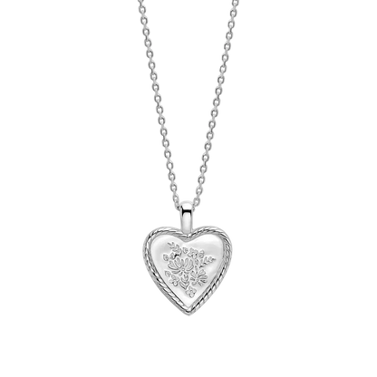 Spring Posey Vintage Heart Necklace