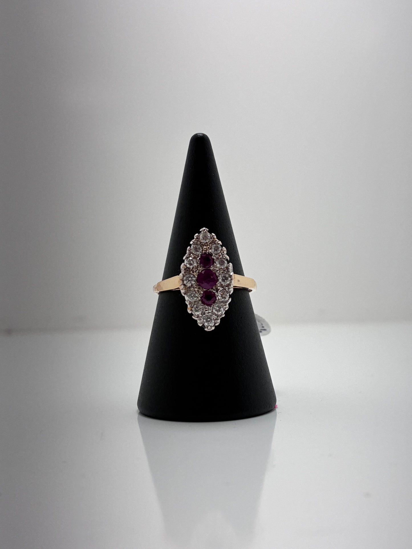 9ct Yellow Gold Ruby & Diamond Ring