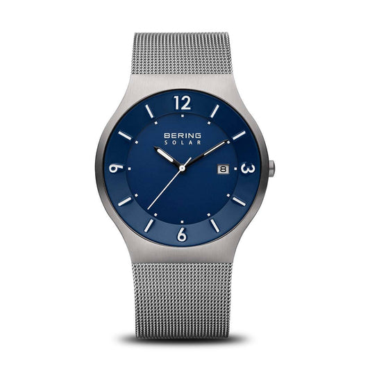 Bering Time Gents SOLAR 40mm Blue Stainless Steel Watch