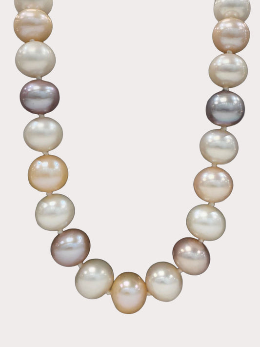 Three Colour Freshwater Pearl Necklace