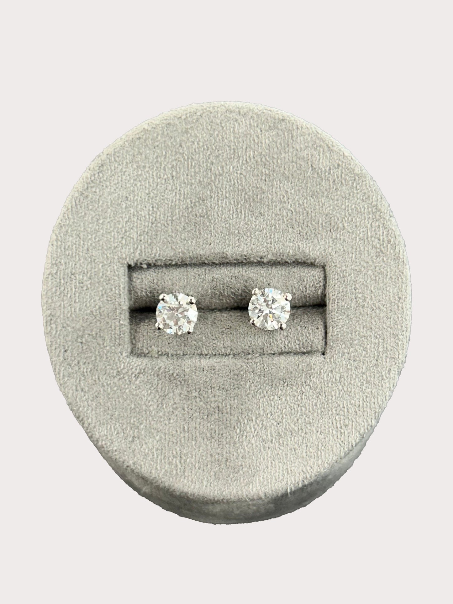 9CT White Gold 1CT Lab Grown Diamond Earrings