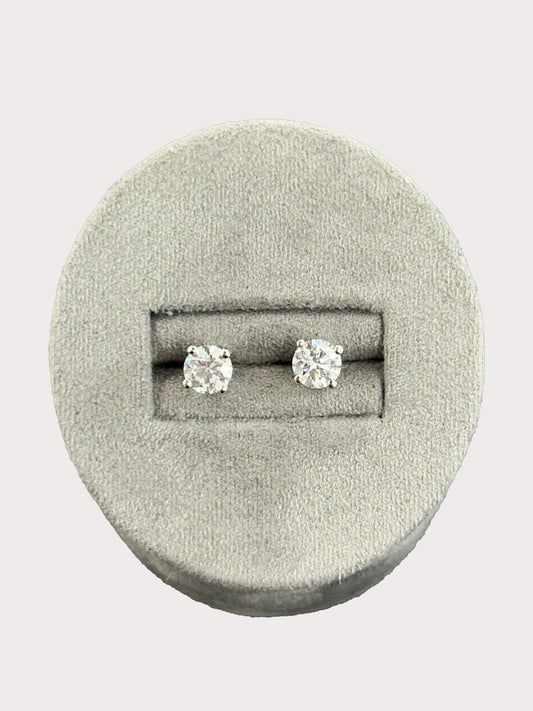 9CT White Gold 1CT Lab Grown Diamond Earrings