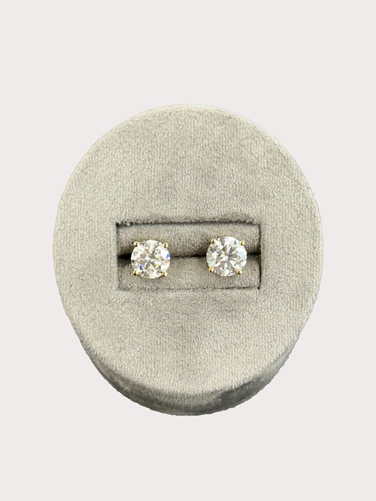 9ct Yellow Gold Lab Grown 2.06ct Lab Grown Diamond Stud Earrings