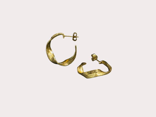 Sterling Silver 24ct Gold Plated Twist Hoop Earrings