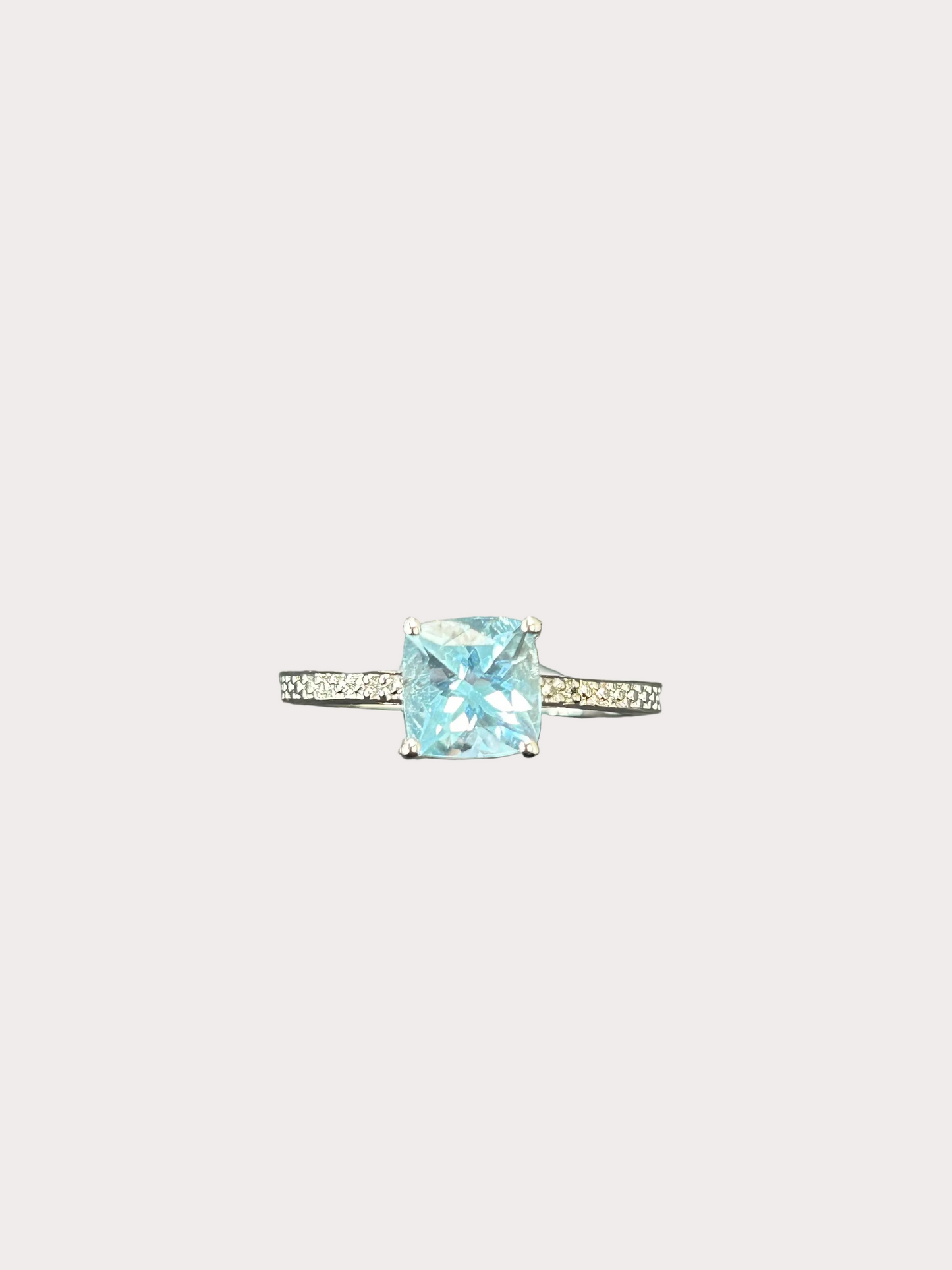 Sterling Silver Cushion Cut Gemstone Ring
