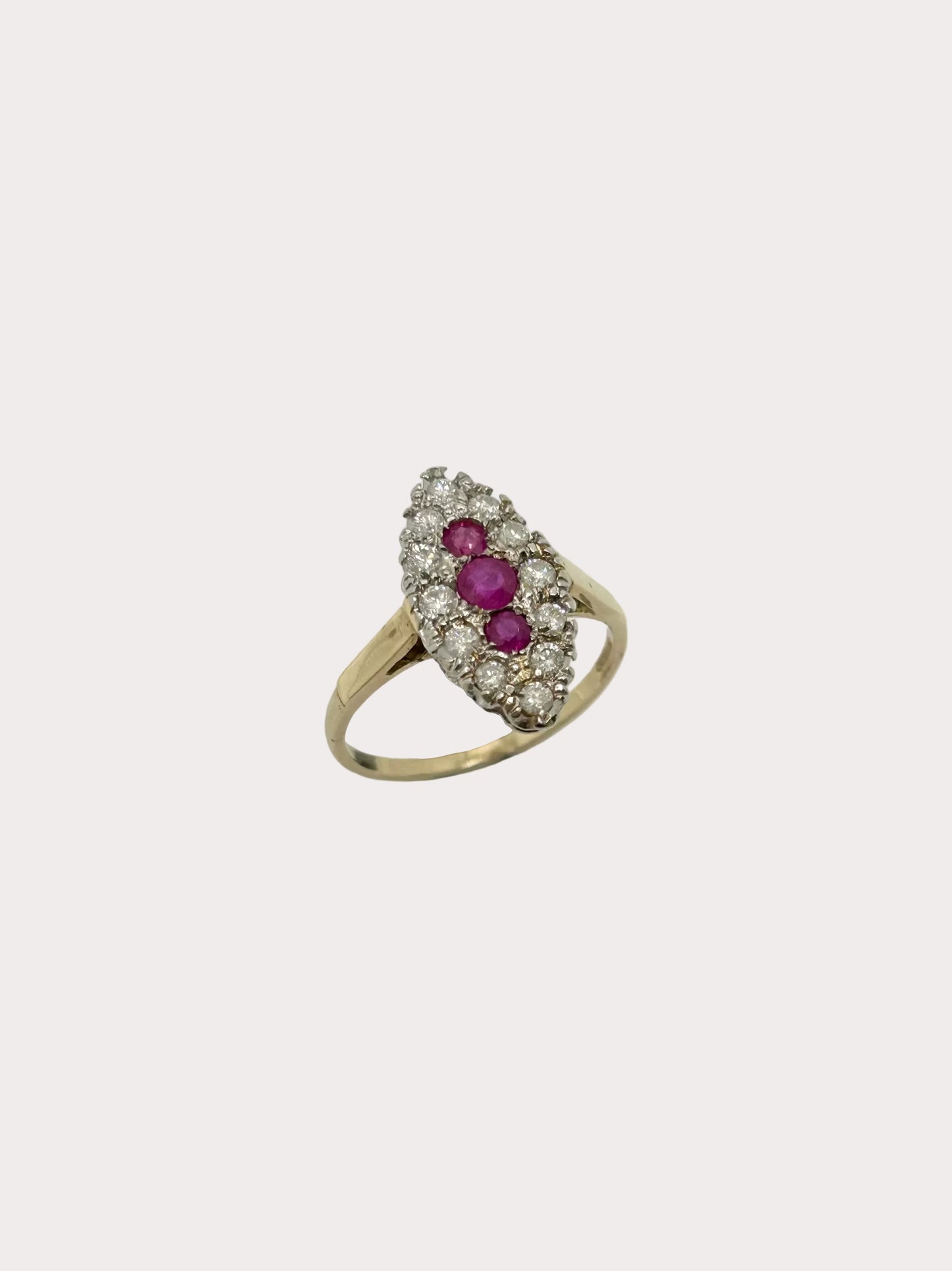 9ct Yellow Gold Ruby & Diamond Ring