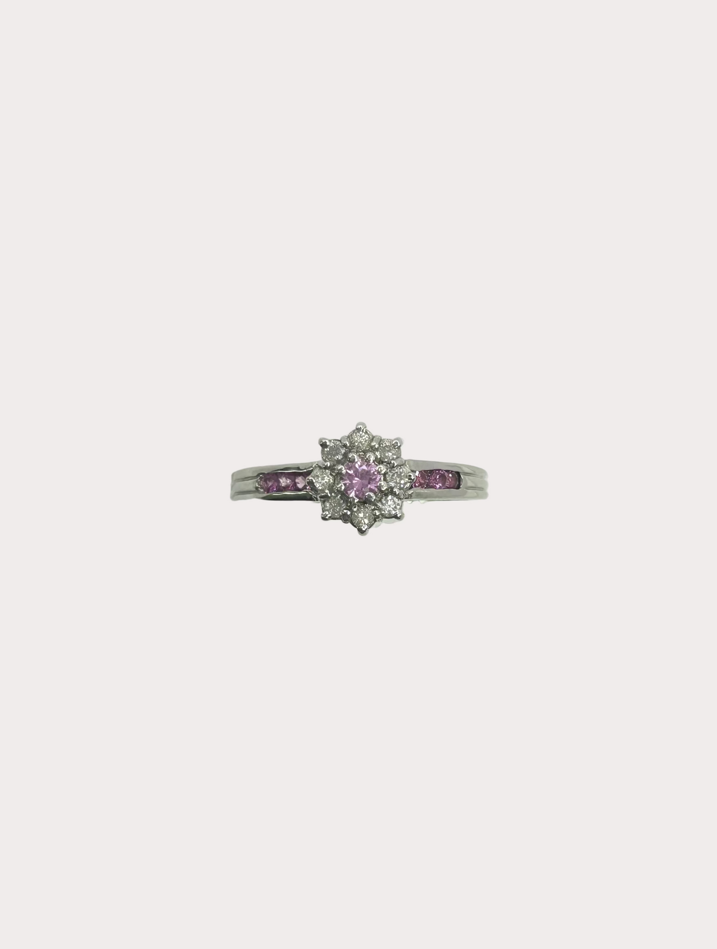 9ct Pink Sapphire And Diamond Ring