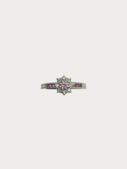 9ct Pink Sapphire And Diamond Ring