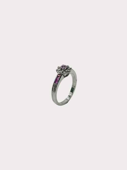 9ct Pink Sapphire And Diamond Ring