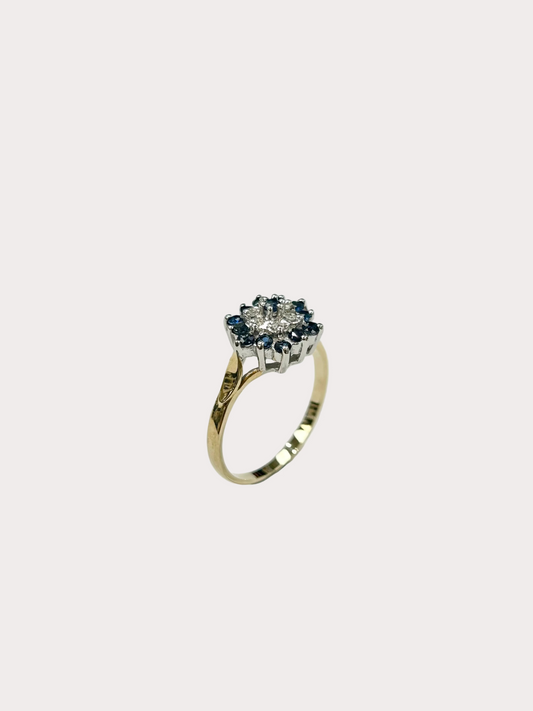 9ct Sapphire and Diamond Ring