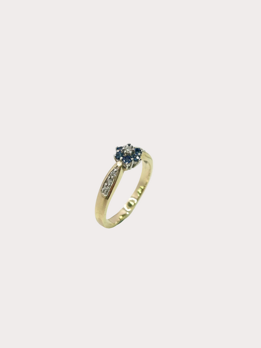 9ct Sapphire and Diamond Ring