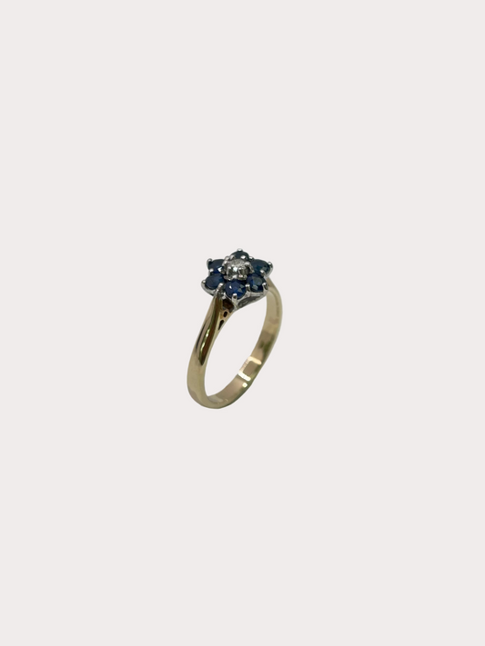 9ct Sapphire And Diamond Ring