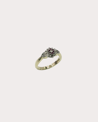 9ct Yellow and White Gold Cluster Ring
