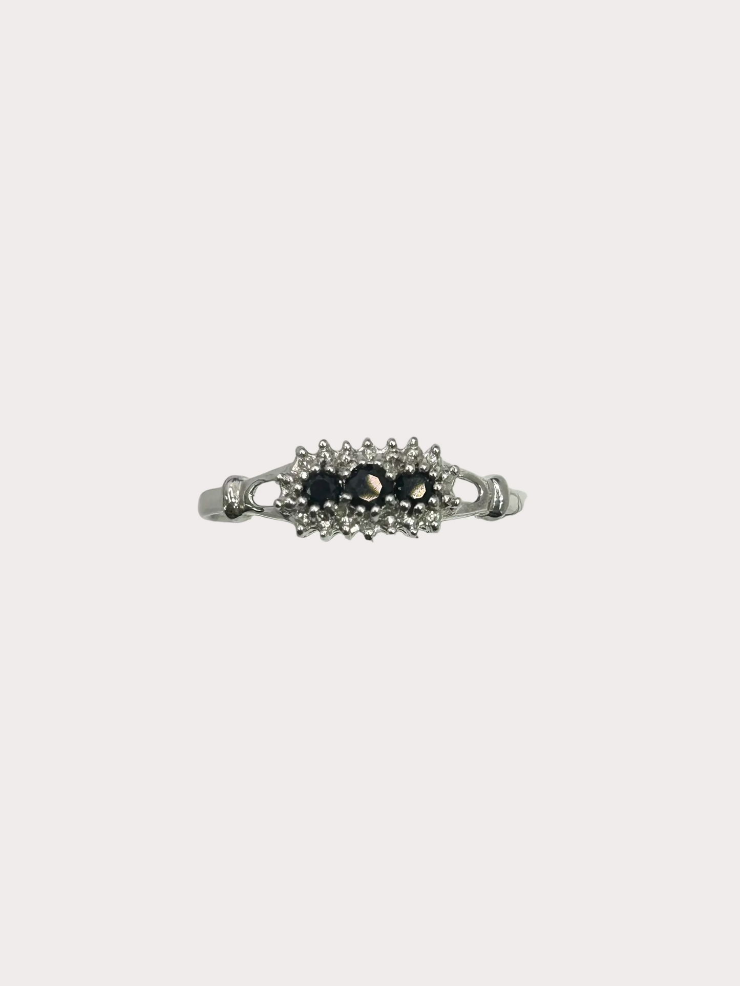 Pre-Owned 9ct White Gold Sapphire And Diamond Ring