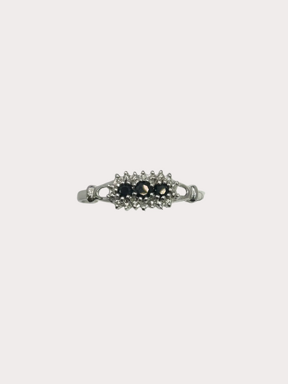 Pre-Owned 9ct White Gold Sapphire And Diamond Ring