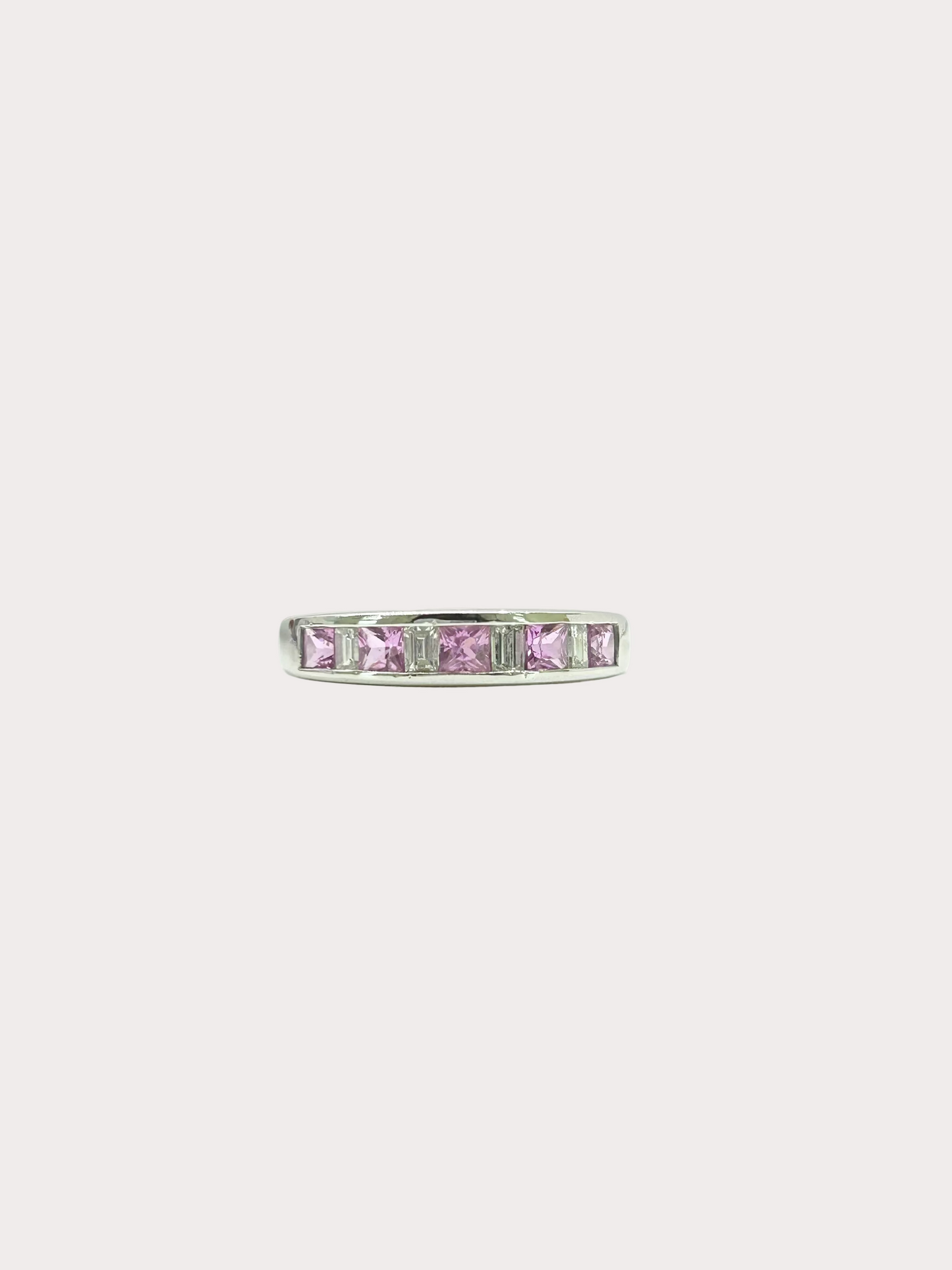 Pre-Owned 18ct White Gold Pink Sapphire and Diamond Ring