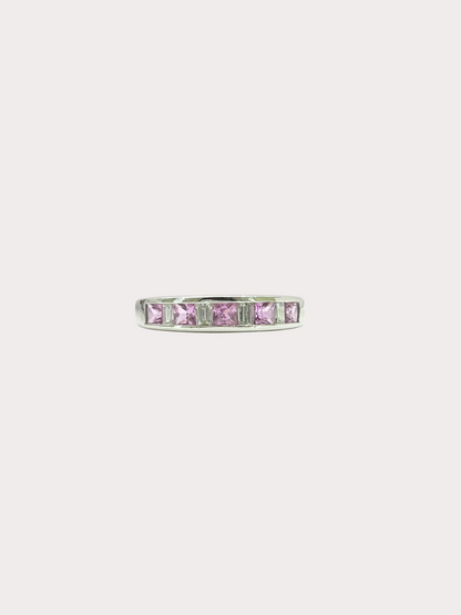Pre-Owned 18ct White Gold Pink Sapphire and Diamond Ring