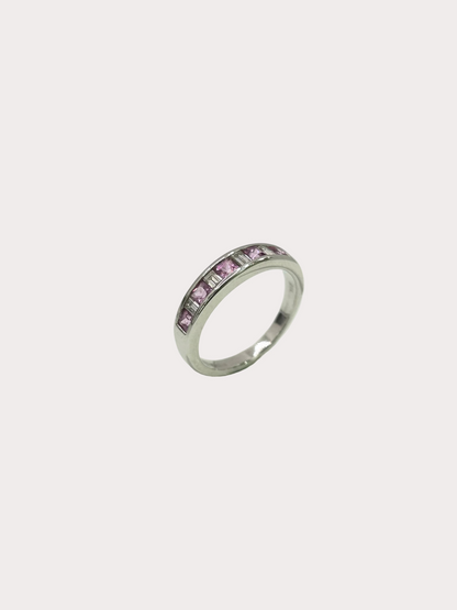 Pre-Owned 18ct White Gold Pink Sapphire and Diamond Ring