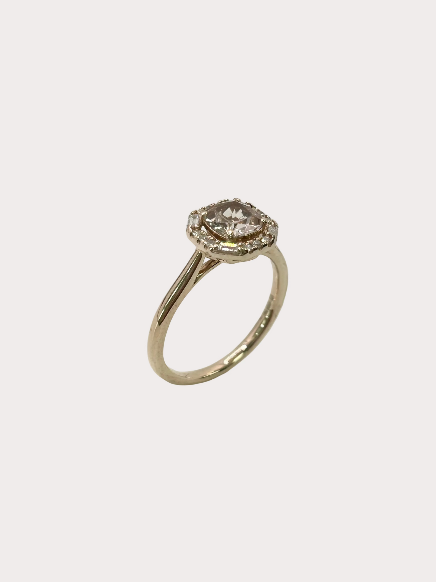 Pre-Owned 9ct Gold Morganite and Diamond Ring