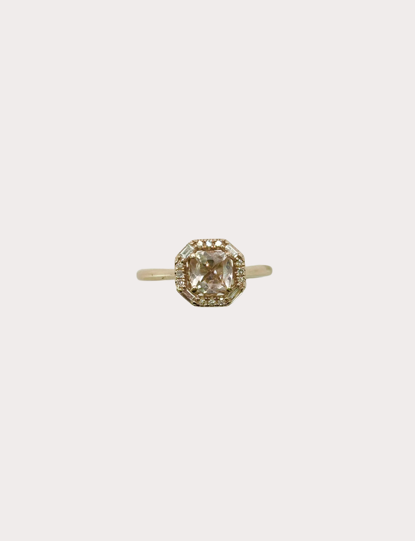 Pre-Owned 9ct Gold Morganite and Diamond Ring