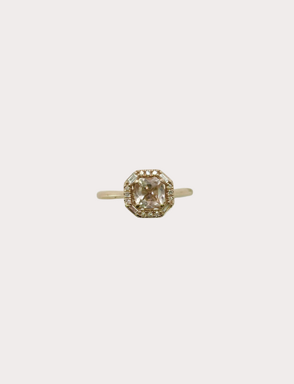 Pre-Owned 9ct Gold Morganite and Diamond Ring