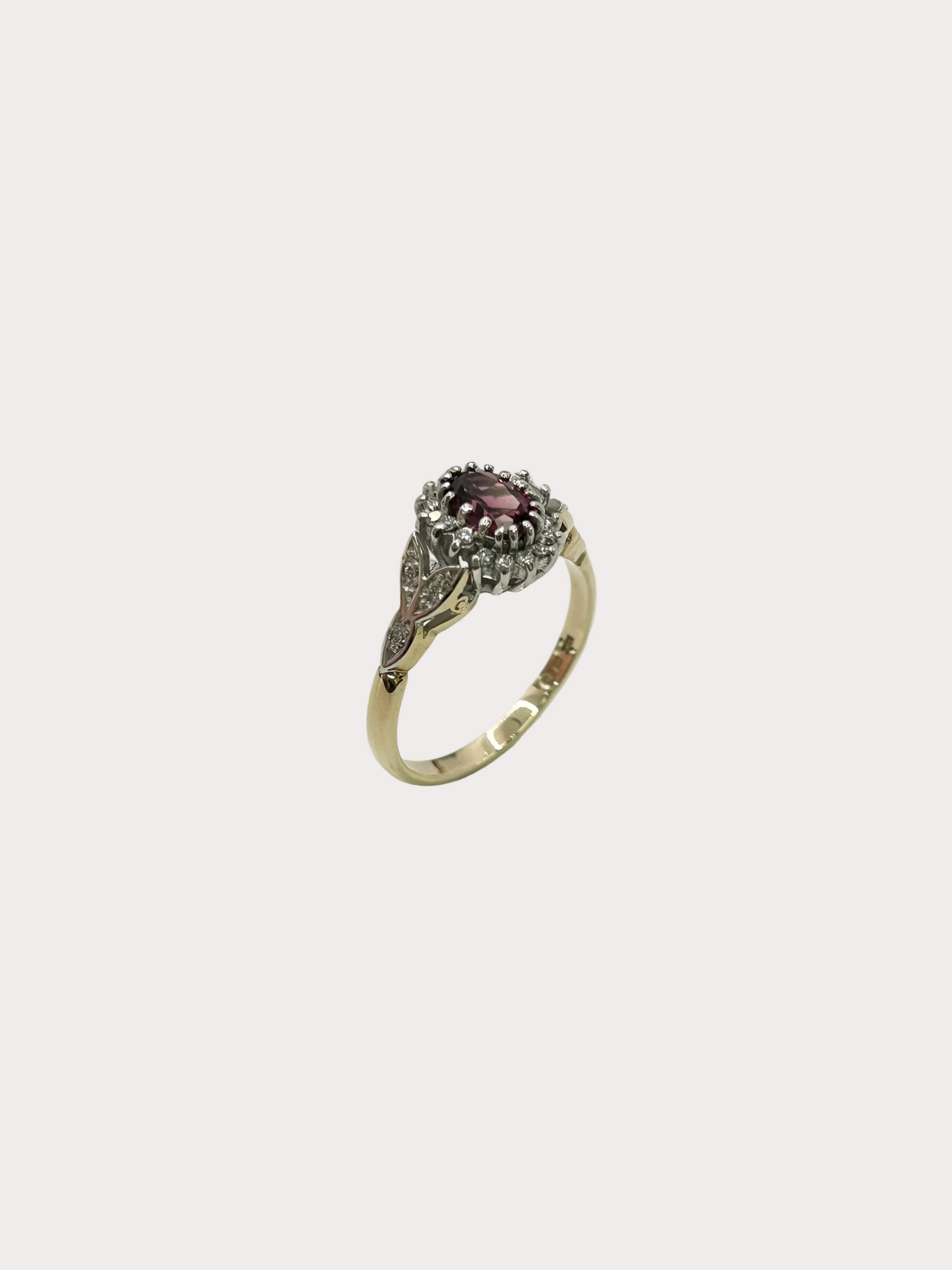 9ct Rhodalite Garnet and Diamond Ring