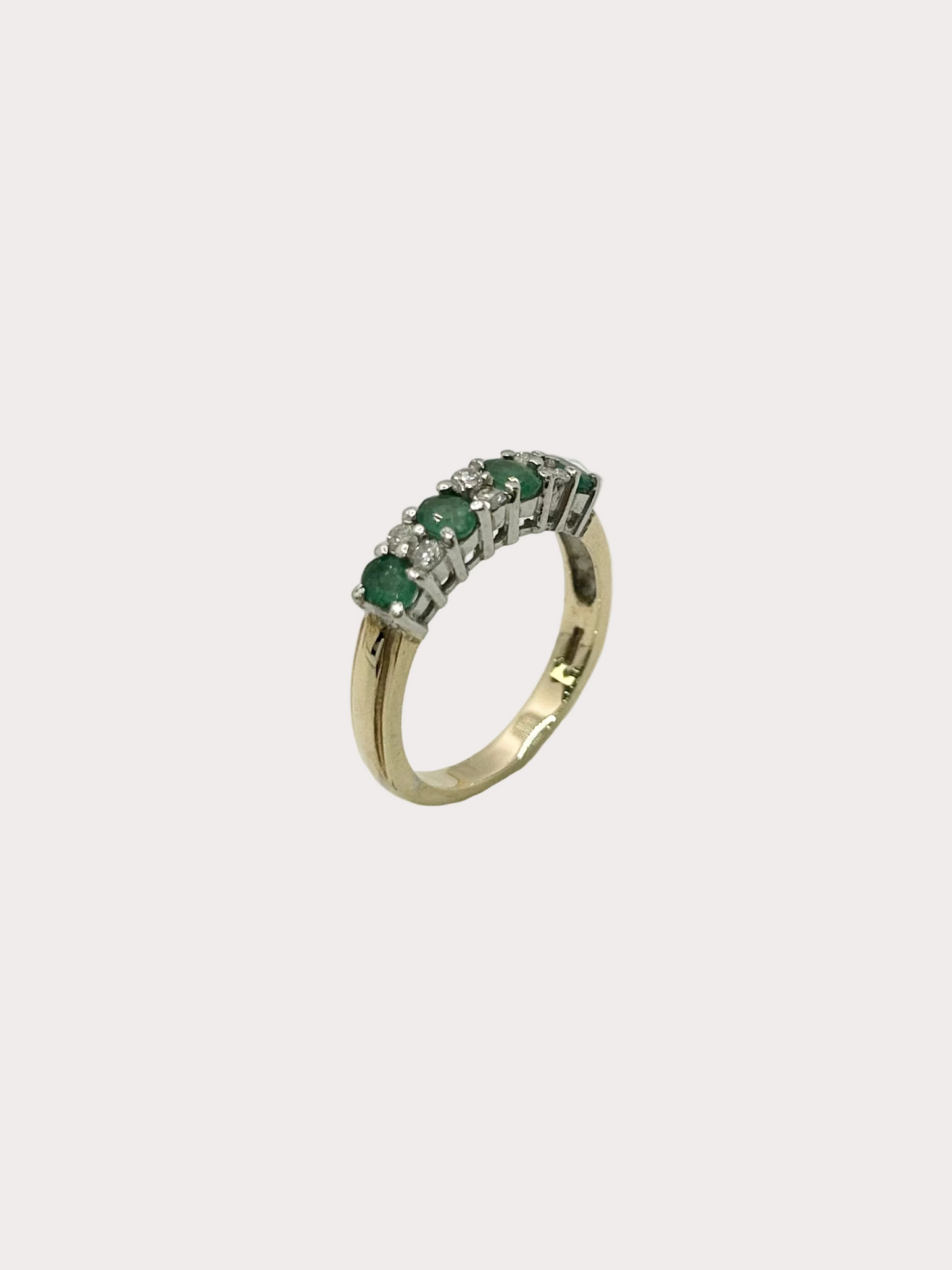 9ct Emerald and Diamond Ring