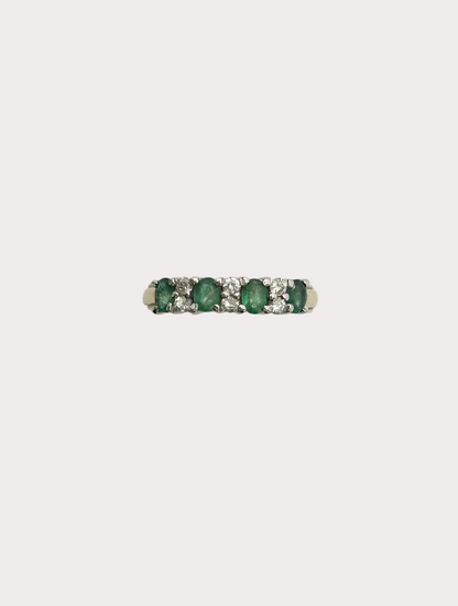 9ct Emerald and Diamond Ring