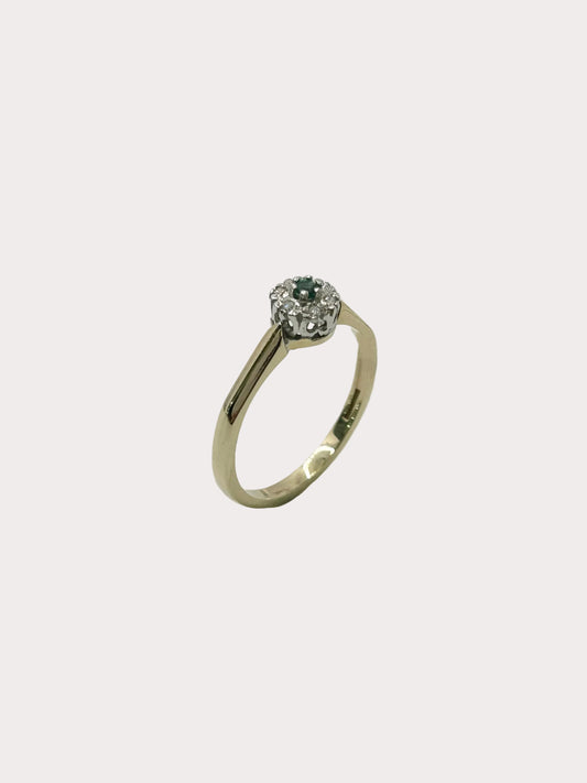 9ct Emerald And Diamond Ring 15