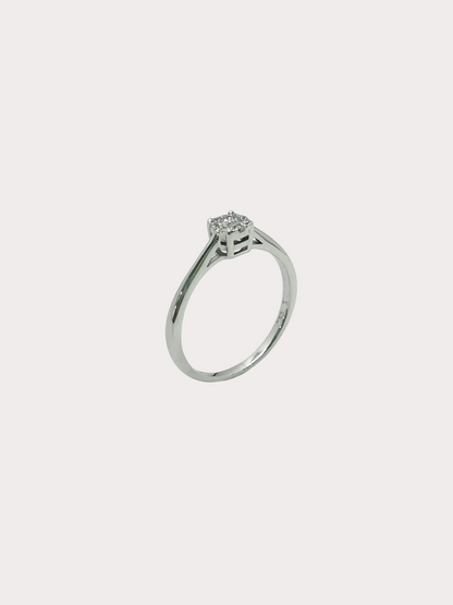 18CT White Gold Diamond 0.14ct Diamond Cluster Ring