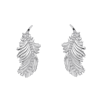 Laura Ashley Plume Feather Stud Earrings