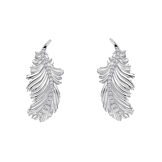 Laura Ashley Plume Feather Stud Earrings