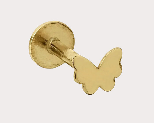 9CT Gold Butterfly Labret Stud
