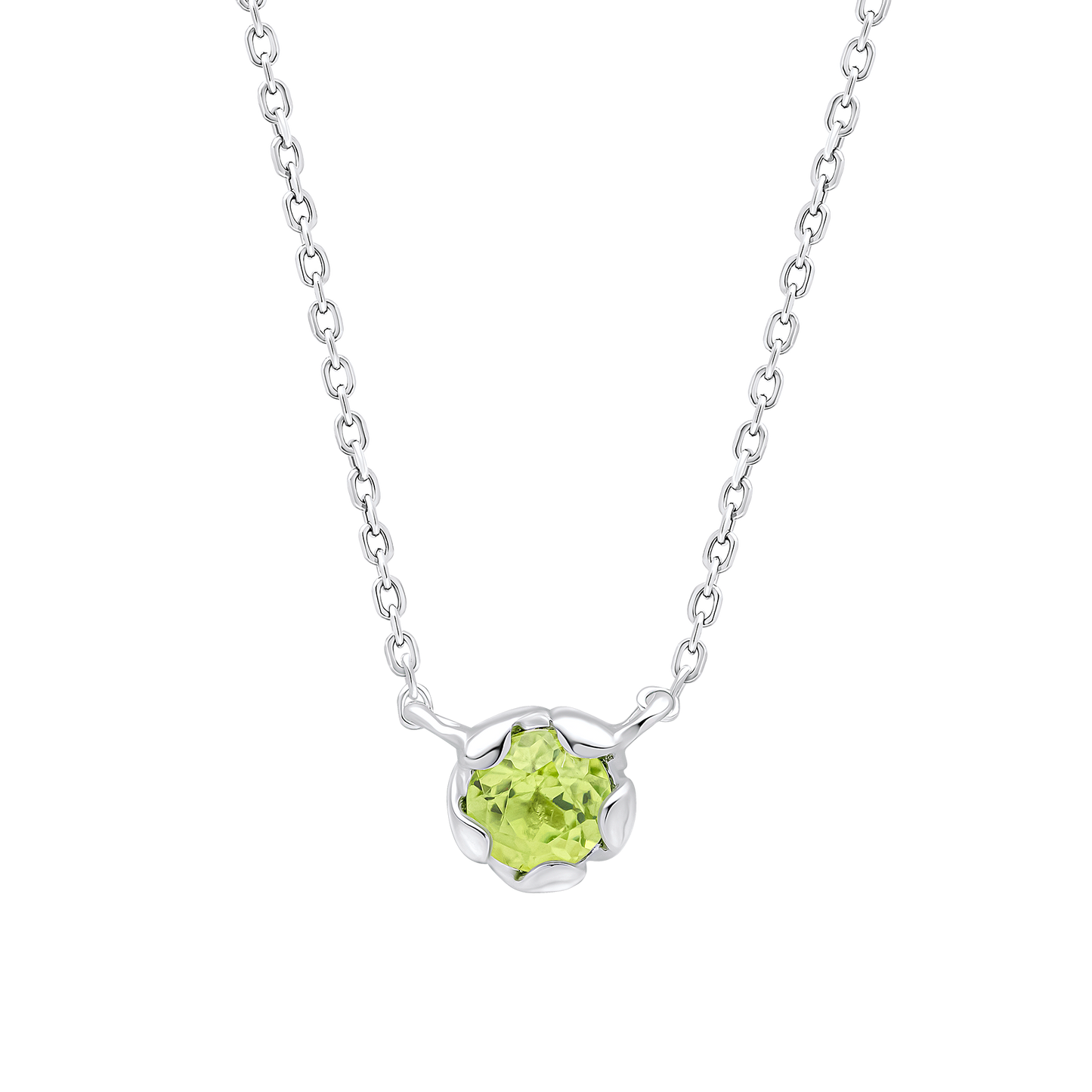 Laura Ashley Petal Set Peridot Semi-Precious Necklace