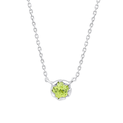 Laura Ashley Petal Set Peridot Semi-Precious Necklace