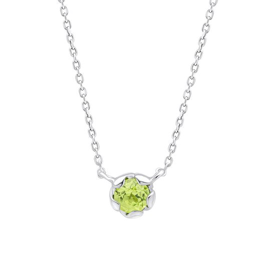 Laura Ashley Petal Set Peridot Semi-Precious Necklace