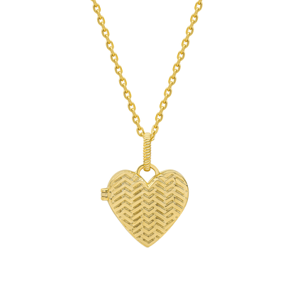 Laura Ashley Picnic Basket Weave Heart Locket Necklace