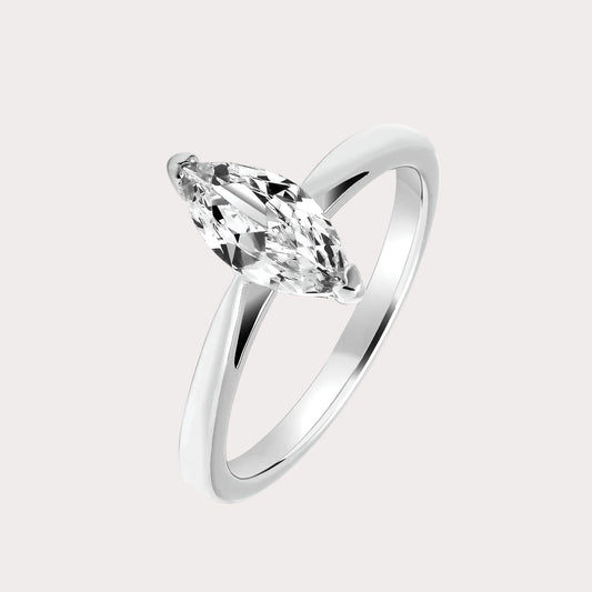 Sterling Silver Marquise CZ Solitaire Ring