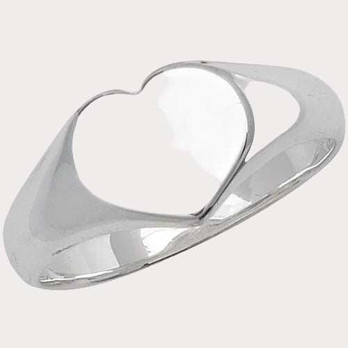Sterling Silver Babies' Heart Signet Ring