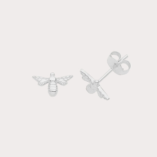 Sterling Silver Bee Stud Earrings