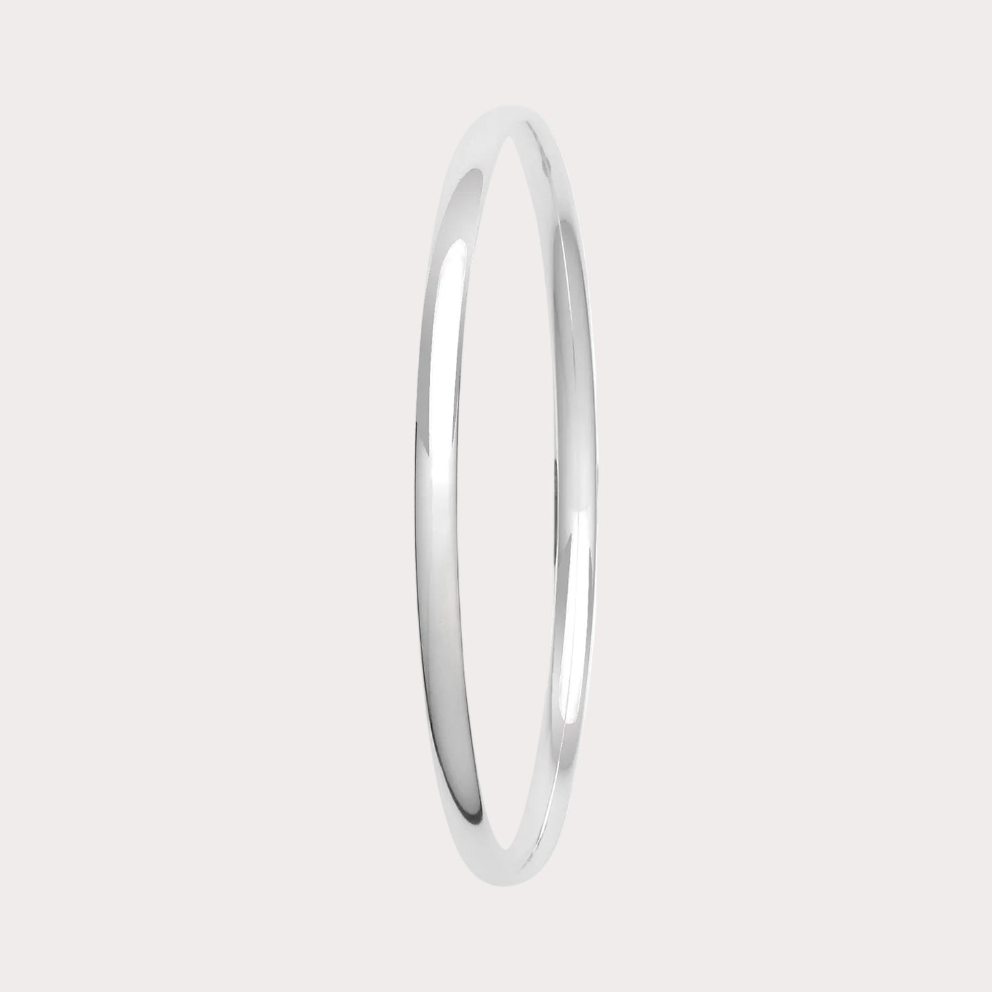 Sterling Silver Round Plain Bangle